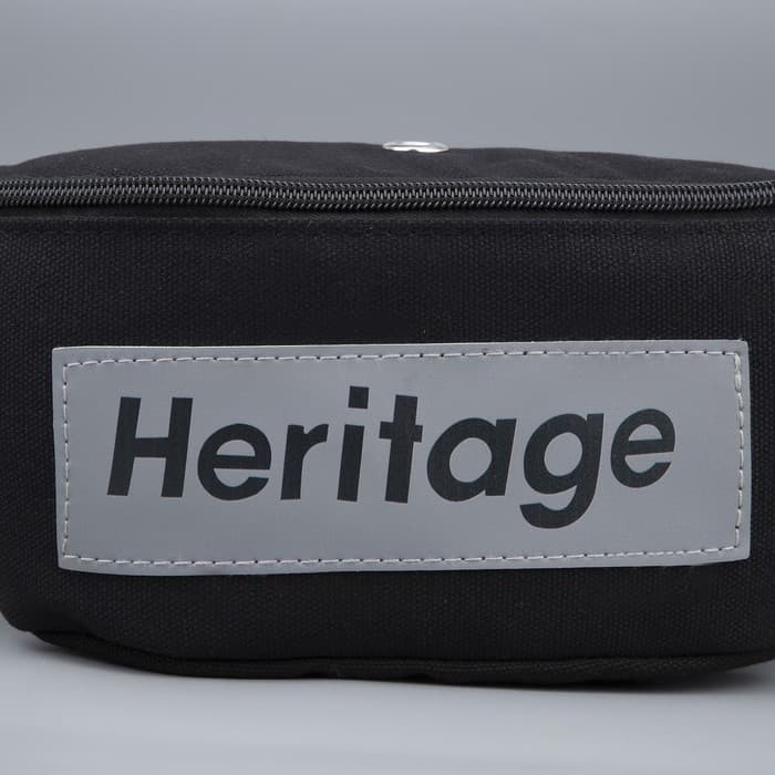 Сумка поясная, текстильная, отд. на молнии, черная, Heritage, 35 х 12 х 8 см