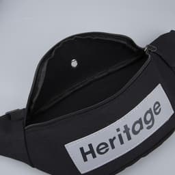 Сумка поясная, текстильная, отд. на молнии, черная, Heritage, 35 х 12 х 8 см