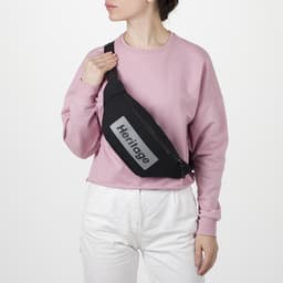 Сумка поясная, текстильная, отд. на молнии, черная, Heritage, 35 х 12 х 8 см