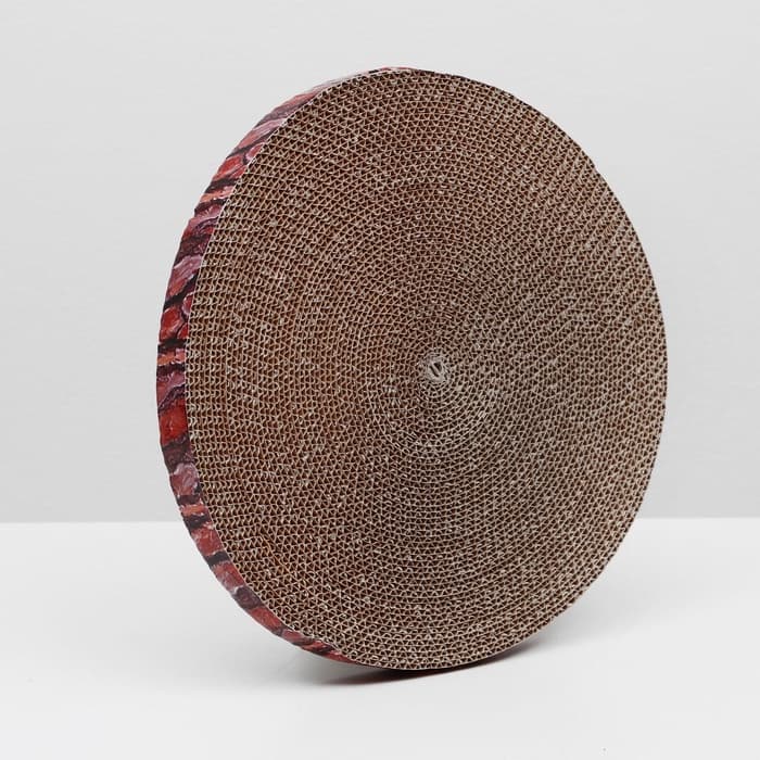 Гофрокогтеточка «Пижон. Спил сосны», 28×2.5 см, с пропиткой, круглая