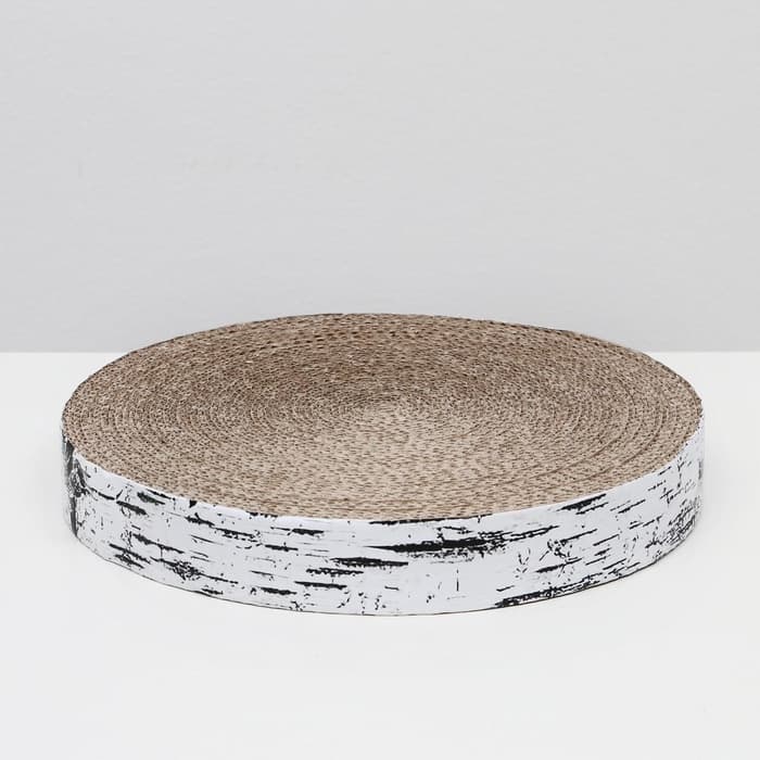 Гофрокогтеточка «Пижон. Спил березы», 28×4 см, с пропиткой, высокая, круглая