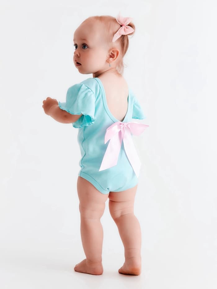 Боди для девочки «Крошка Я. Розовый бант», рост 86-92 см, бирюзовое