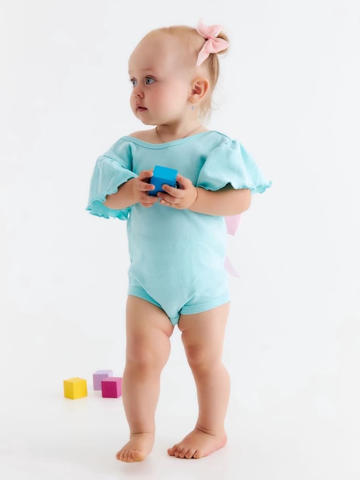 Боди для девочки «Крошка Я. Розовый бант», рост 86-92 см, бирюзовое