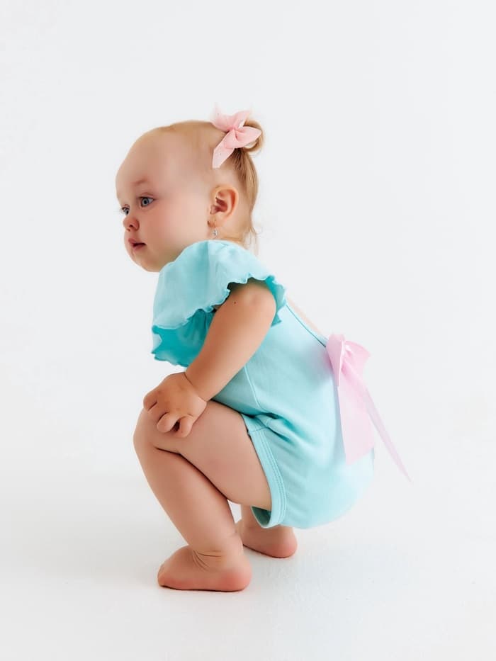 Боди для девочки «Крошка Я. Розовый бант», рост 86-92 см, бирюзовое