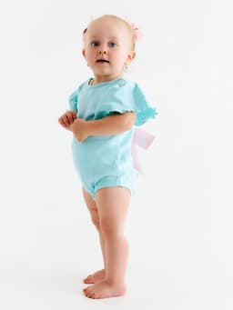 Боди для девочки «Крошка Я. Розовый бант», рост 86-92 см, бирюзовое