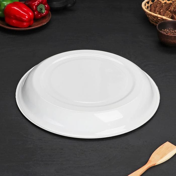 Блюдо эмалированное «Вишневый сад», 4.5 л, d=40 см, белое