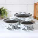 Набор эмалированных кастрюль «Новый город», 3 шт.: 1.5 л, 2.3 л, 3 л, индукция, белый