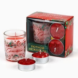 Подарочный набор новогодних свечей «Счастья», 11×5.6×9.8 см