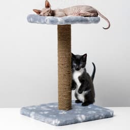 Когтеточка «Полка», 30×30×40 см, с подставкой, джут, серая