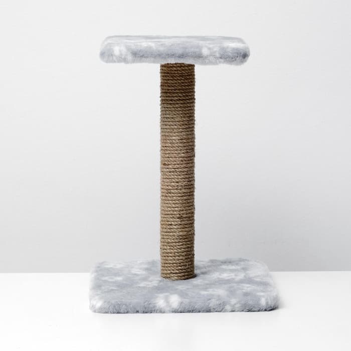 Когтеточка «Полка», 30×30×40 см, с подставкой, джут, серая