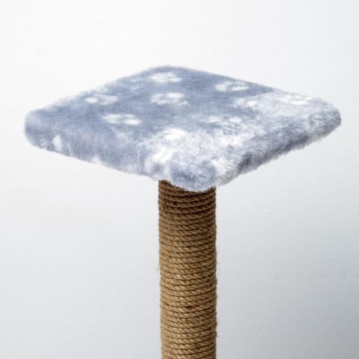 Когтеточка «Полка», 30×30×40 см, с подставкой, джут, серая