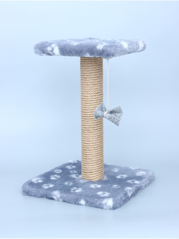 Когтеточка «Полка», 30×30×40 см, с подставкой, джут, серая