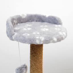 Когтеточка малая «Арена», 36×36×50 см, с игрушкой, джут, серая