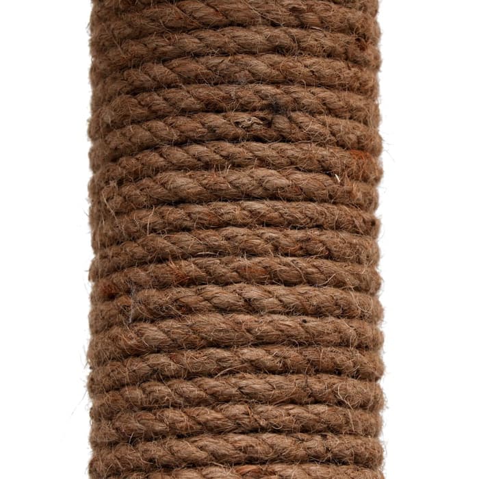 Домик для кошек с когтеточкой «Круглый с площадкой», 52×52×95 см, зебра