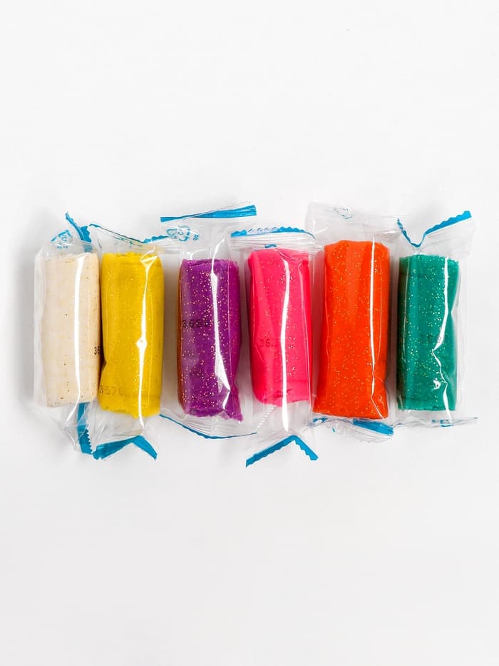 Тесто-пластилин, набор 6 цветов, с блёстками