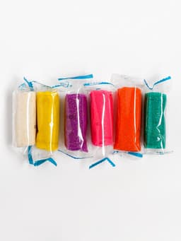 Тесто-пластилин, набор 6 цветов, с блёстками