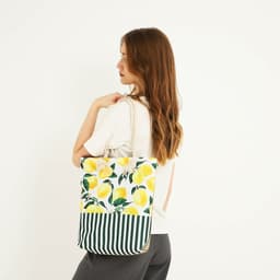 Сумка женская пляжная на молнии «Лимонное настроение», белая