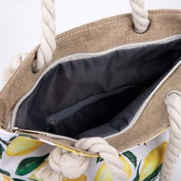 Сумка женская пляжная на молнии «Лимонное настроение», белая