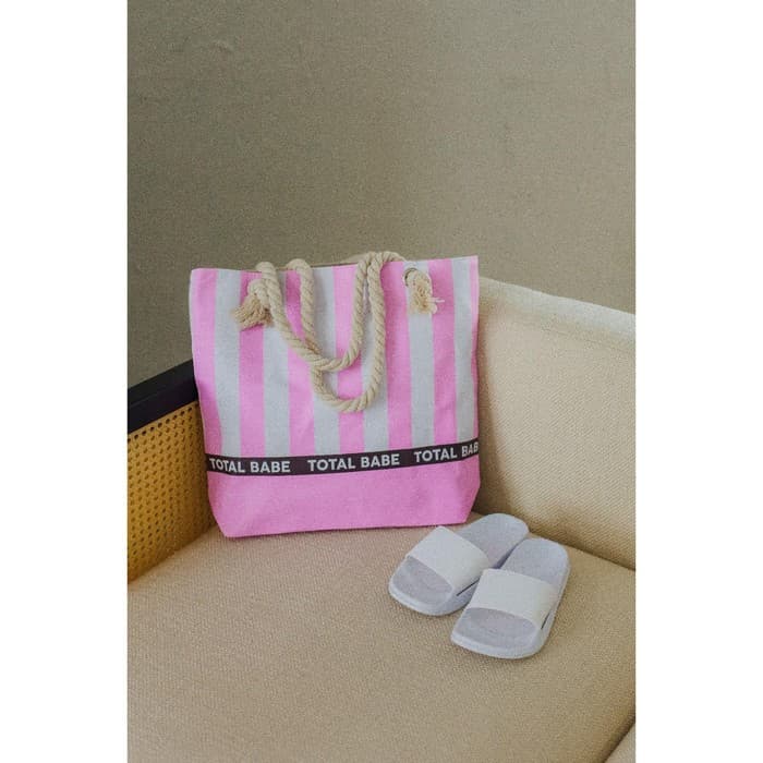 Сумка женская пляжная на молнии Total Babe, розовая