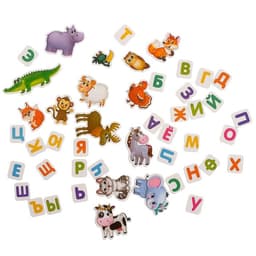 Магнитная книжка-игрушка «Учим буквы», с мешочком, 8 стр.