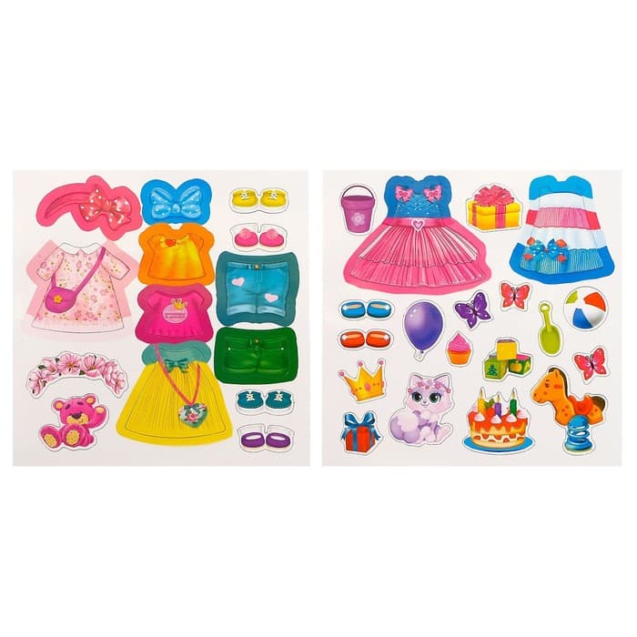 Магнитная книжка-игрушка «Одень куколку», с мешочком, 8 стр.