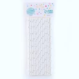 Трубочки для коктейля «Звёзды», набор 25 шт., серебряная