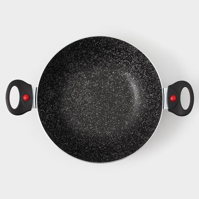 Казан алюминиевый, 4 л, d=28 см, стеклянная крышка, две съёмные ручки, фиолетовый