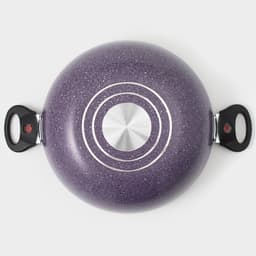 Казан алюминиевый, 4 л, d=28 см, стеклянная крышка, две съёмные ручки, фиолетовый