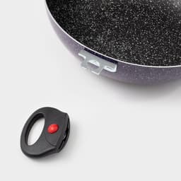 Казан алюминиевый, 4 л, d=28 см, стеклянная крышка, две съёмные ручки, фиолетовый