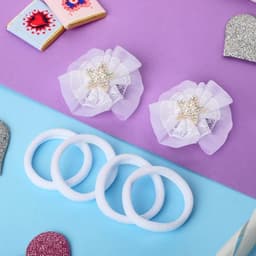 Набор для волос Выбражулька «Малышка», 2 зажима, 4 резинки, звёздочки, белый