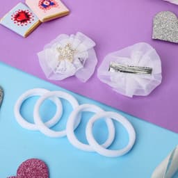 Набор для волос Выбражулька «Малышка», 2 зажима, 4 резинки, звёздочки, белый