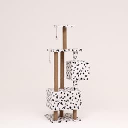 Домик для кошек с когтеточкой, 65×51×173 см, с площадкой и полкой, белый