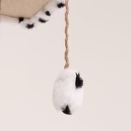 Домик для кошек с когтеточкой, 65×51×173 см, с площадкой и полкой, белый