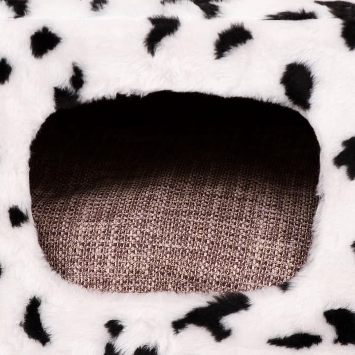 Домик для кошек с когтеточкой, 65×51×173 см, с площадкой и полкой, белый