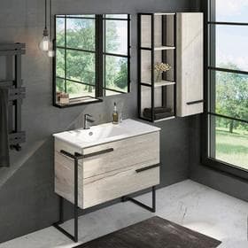 Шкаф подвесной открытый COMFORTY «Дюссельдорф – 35 М», 340×240×1100 мм, дуб дымчатый