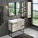 Шкаф подвесной открытый COMFORTY «Дюссельдорф – 35 М», 340×240×1100 мм, дуб дымчатый