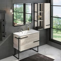 Шкаф подвесной открытый COMFORTY «Дюссельдорф – 35 М», 340×240×1100 мм, дуб дымчатый