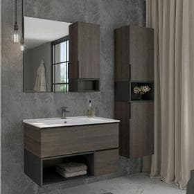 Шкаф - колонна «Франкфурт - 40» Comforty, 400×320×1600 мм, цвет дуб шоколадно - коричневый