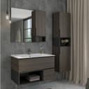 Шкаф - колонна «Франкфурт - 40» Comforty, 400×320×1600 мм, цвет дуб шоколадно - коричневый