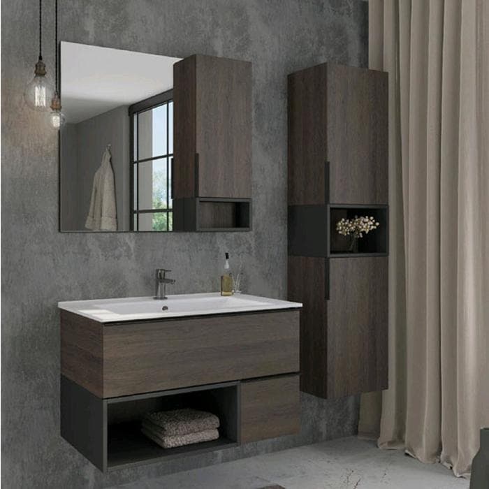 Шкаф - колонна «Франкфурт - 40» Comforty, 400×320×1600 мм, цвет дуб шоколадно - коричневый