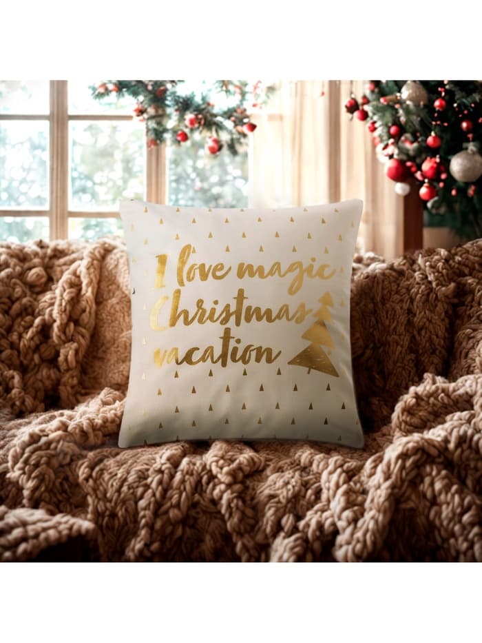 Наволочка декоративная новогодняя «Этель. Magic Christmas» 40×40 см, 100% п/э, велюр