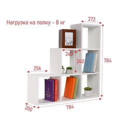Стеллаж кубический напольный/настенный «Клик Мебель. Инмарк», 784×200×784 мм, цвет белый