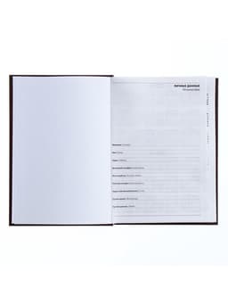 Ежедневник полудатированный Calligrata «Кожа», А5, 192 листа, твёрдая обложка, шёлк, кофейно-коричневый