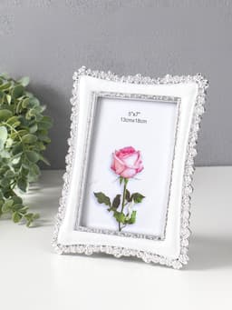 Фоторамка для фото 13×18 см «Розы», пластик под металл, серебро и перламутр, 22×17.5×1 см