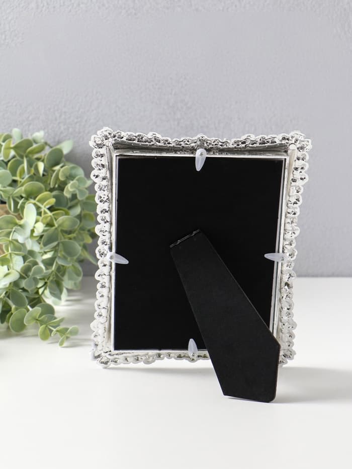 Фоторамка для фото 13×18 см «Розы», пластик под металл, серебро и перламутр, 22×17.5×1 см