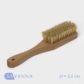 Щётка для обуви SAVANNA, 21×3.5 см, 59 пучков, натуральный волос