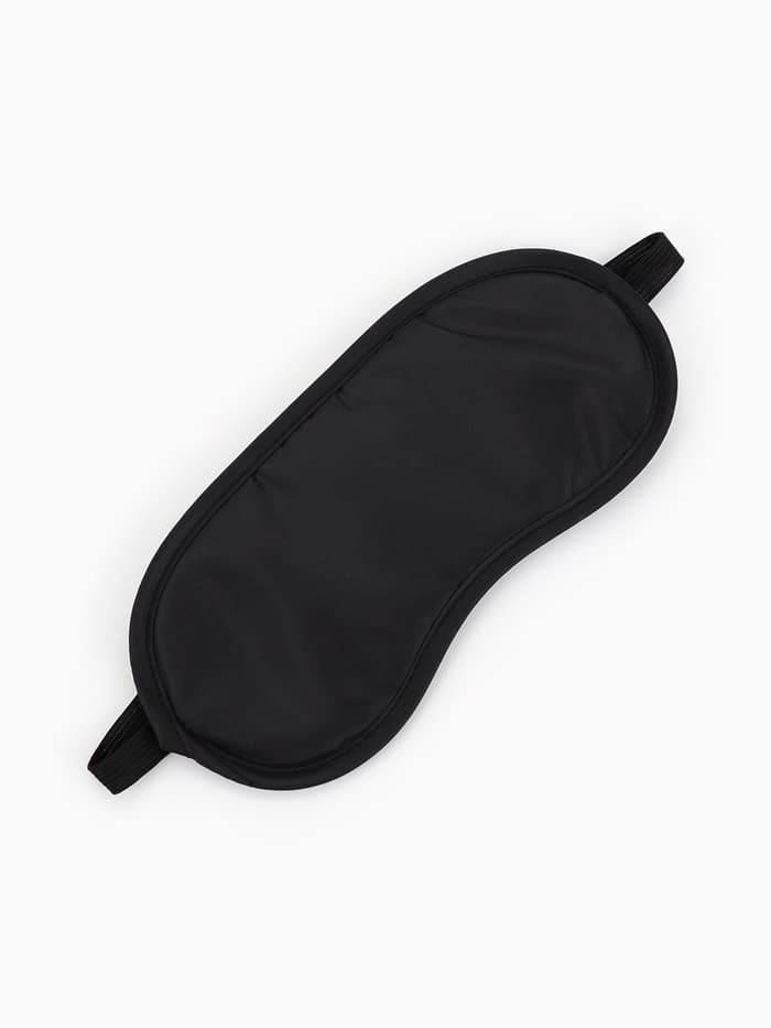 Маска для сна, сатиновая, резинка одинарная, 19×8.5 см, чёрная