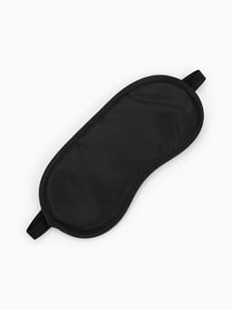Маска для сна, сатиновая, резинка одинарная, 19×8.5 см, чёрная