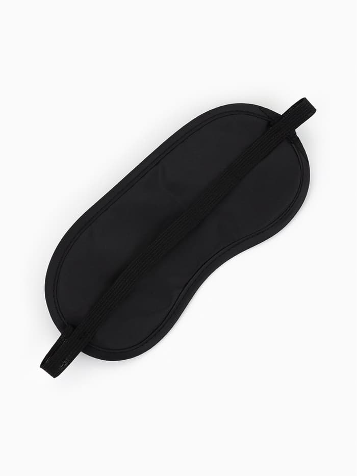 Маска для сна, сатиновая, резинка одинарная, 19×8.5 см, чёрная