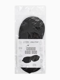 Маска для сна, сатиновая, резинка одинарная, 19×8.5 см, чёрная